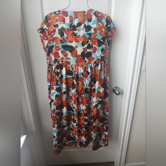 SHEIN Orange Blue V-Neck Sundress Size Large - Picture 3 of 4